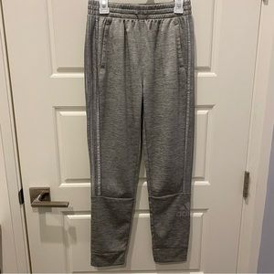 2/$10 Adidas Silver and Gray Joggers Sweatpants Three Stripes Girls Large